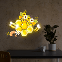 Honeycomb Bee Artwork Neon Sign - Reels Custom