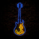 Hot Fire Blue Guitar Led Neon Sign - Reels Custom