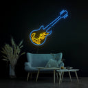 Hot Fire Blue Guitar Led Neon Sign - Reels Custom