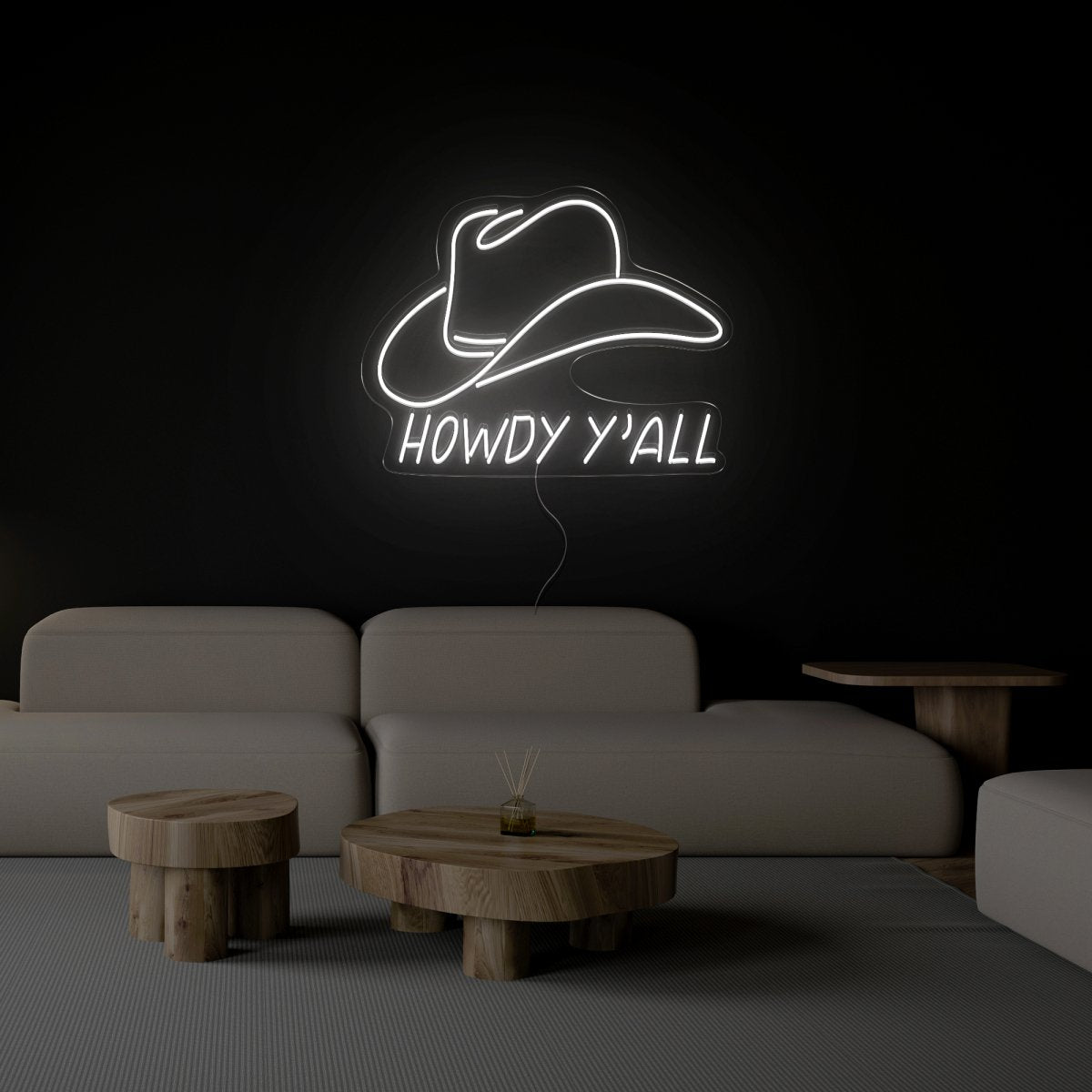 Howdy Y'all Cowboy Neon Sign - Reels Custom