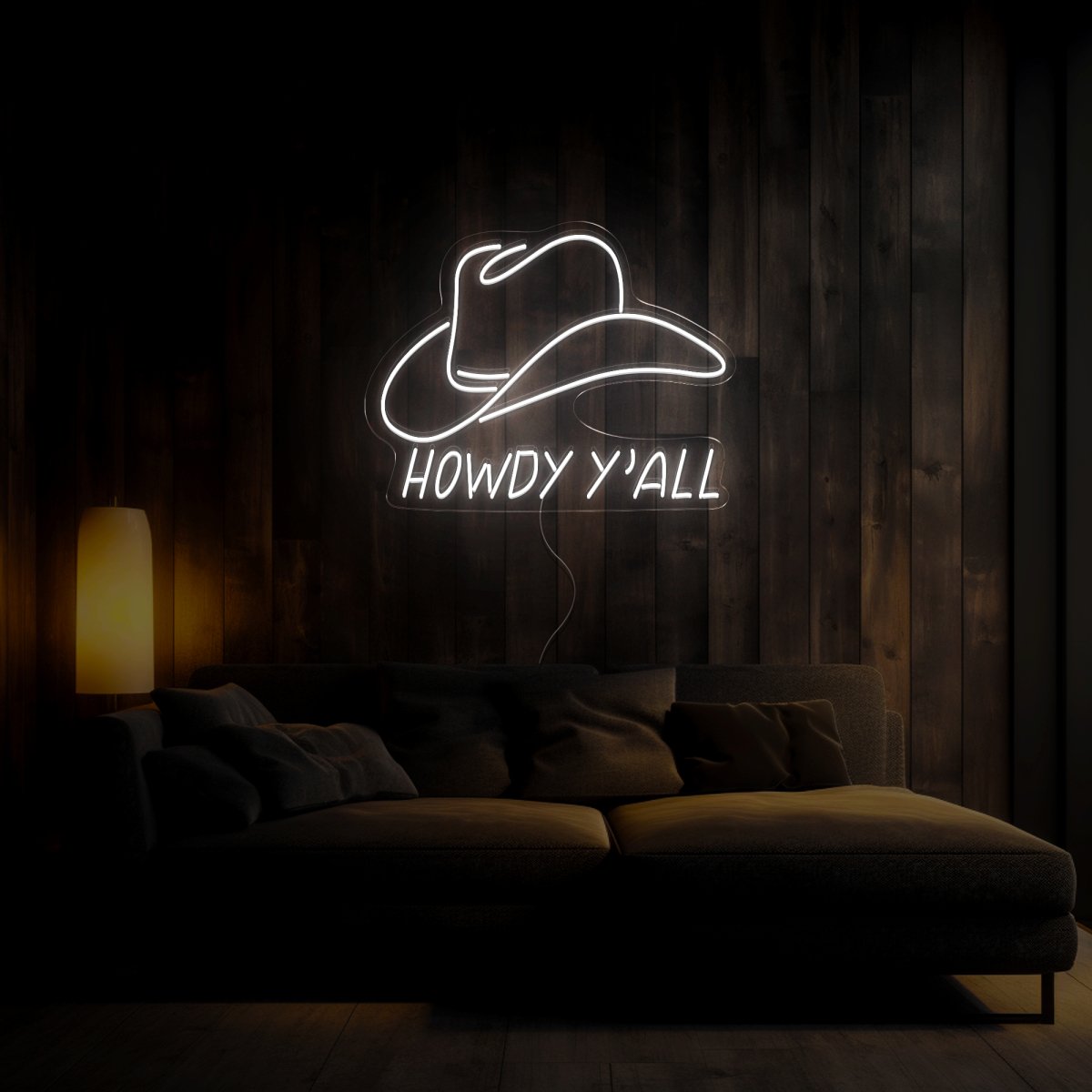 Howdy Y'all Cowboy Neon Sign - Reels Custom