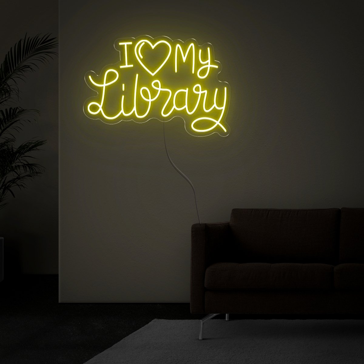 I Love My Library Neon Sign - Reels Custom