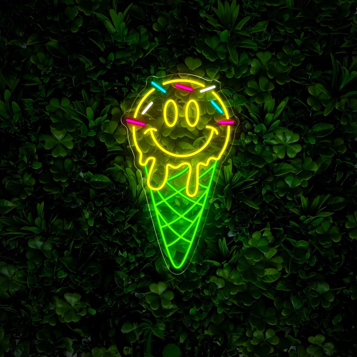 Ice Cream Emoticon Neon Sign - Reels Custom