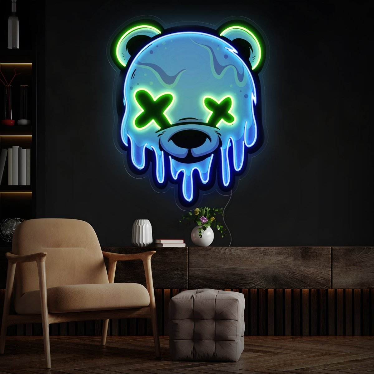 Ice Head Bear Artwork Led Neon Sign - Reels Custom