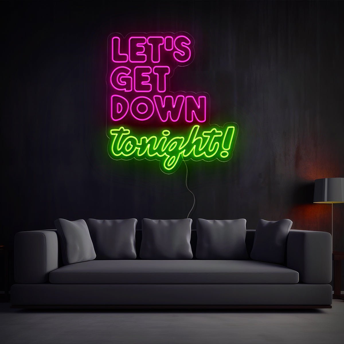 Let's Get Down Tonight Quotes Neon Sign - Reels Custom