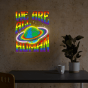 LGBT Earth We Are All Human Pride Artwork Neon Sign - Reels Custom