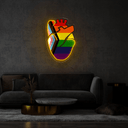 LGBT Human's Right Heart Artwork Neon Sign - Reels Custom