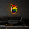 LGBT Human's Right Heart Artwork Neon Sign - Reels Custom