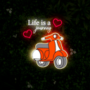 Life Is A Journey Artwork Neon Sign - Reels Custom