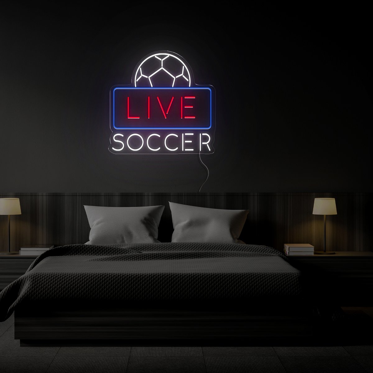 Live Soccer Neon Sign - Reels Custom