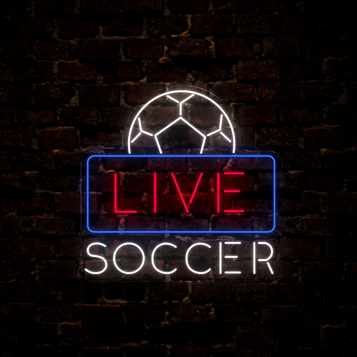 Live Soccer Neon Sign - Reels Custom