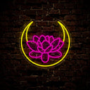 Lotus Flower And Moon Neon Sign - Reels Custom