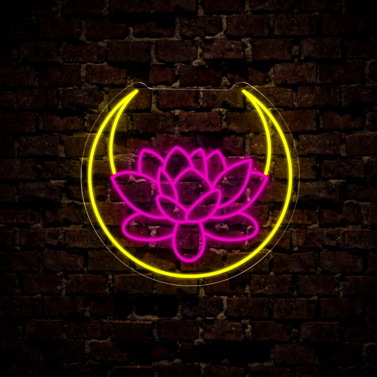Lotus Flower And Moon Neon Sign - Reels Custom