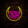 Lotus Flower And Moon Neon Sign - Reels Custom