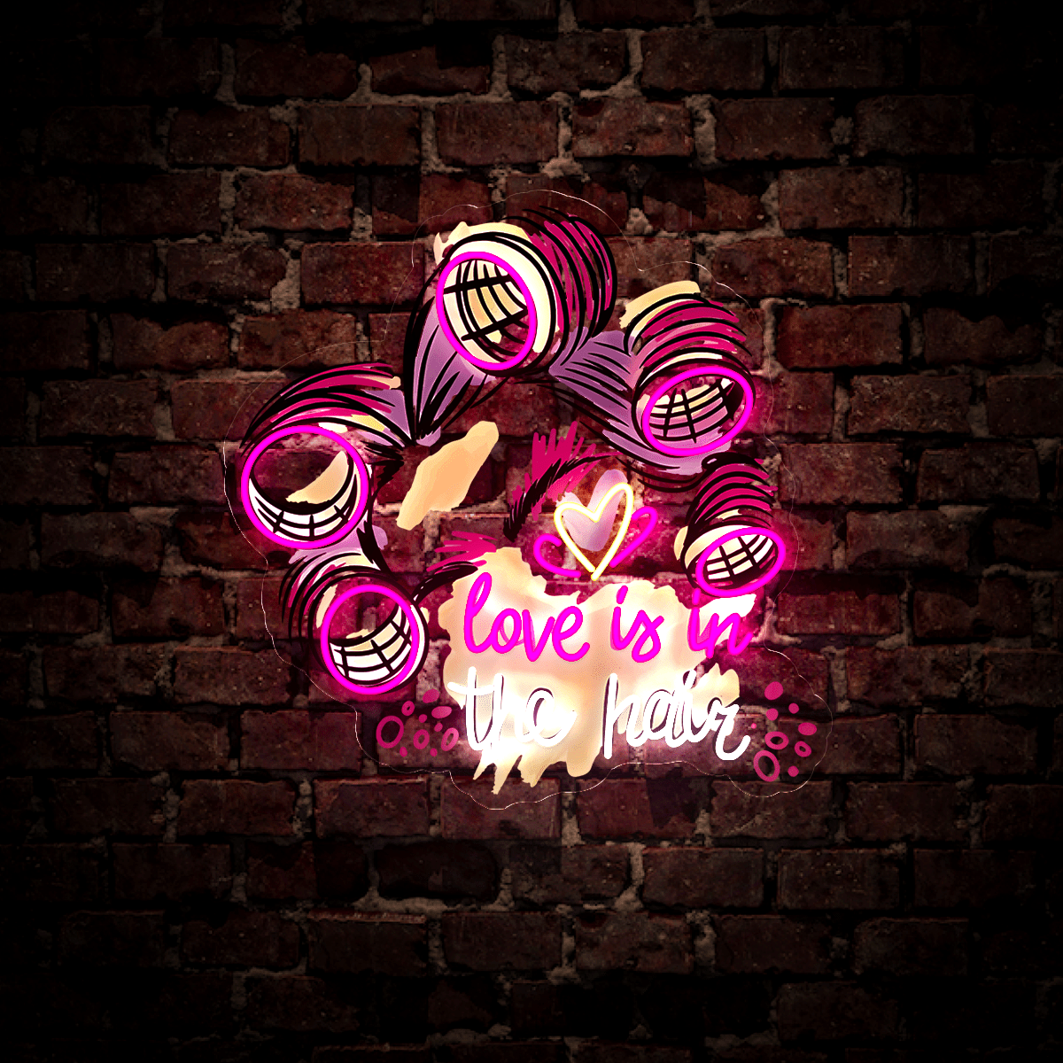 Love is in the Hair Artwork Led Neon Sign - Reels Custom