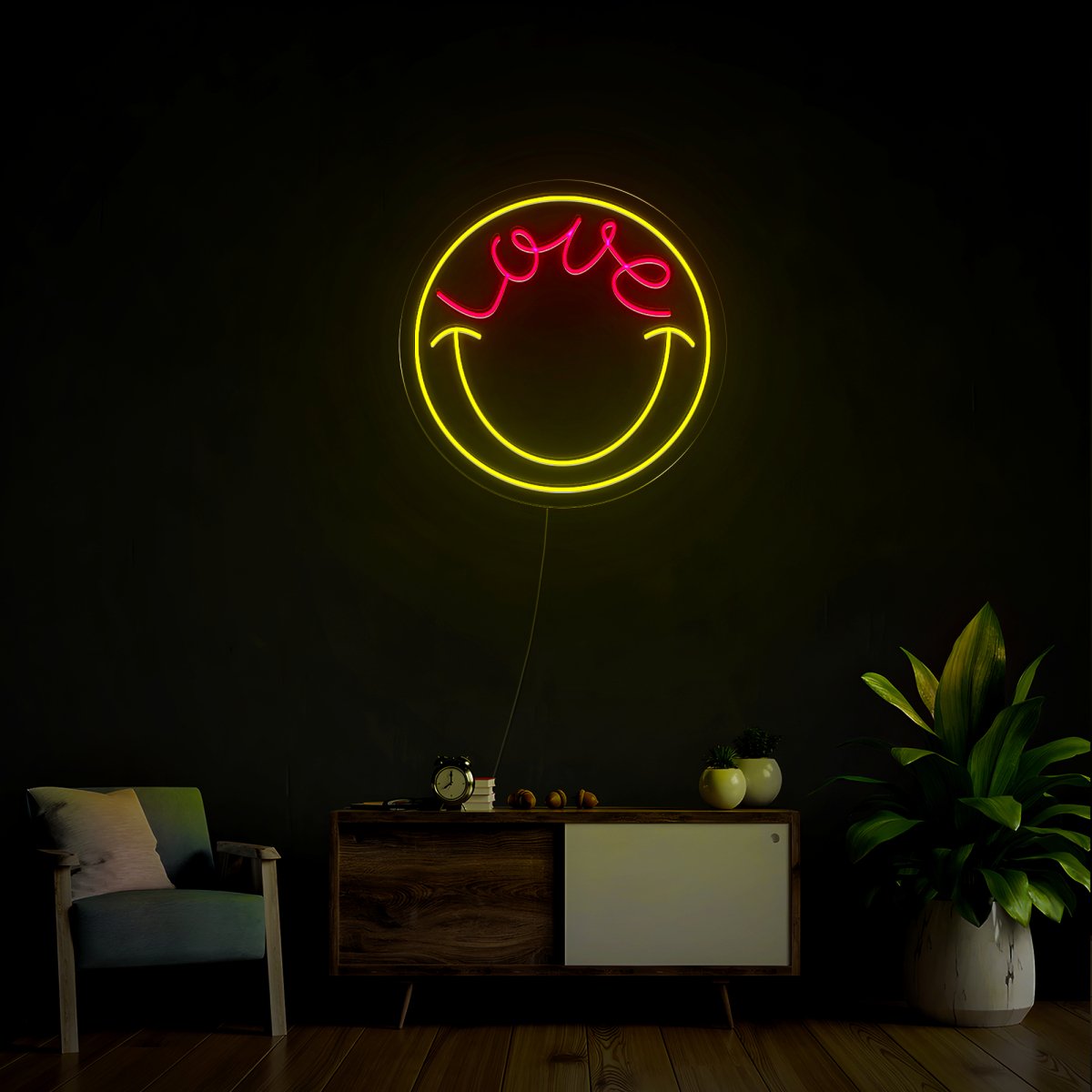 Love Smiley Neon Sign - Reels Custom