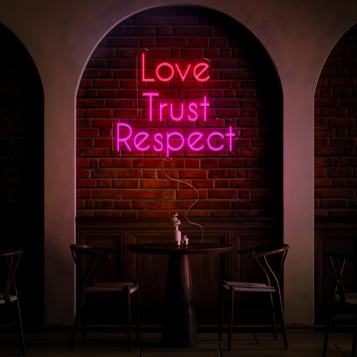 Love Trust Respect Neon Sign - Reels Custom