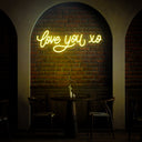 Love You XO Neon Sign - Reels Custom