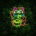 Lucky Cat Acrylic Animals Led Neon Sign - Reels Custom