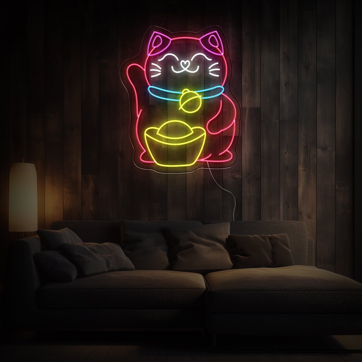 Lucky Cat Acrylic Animals Led Neon Sign - Reels Custom