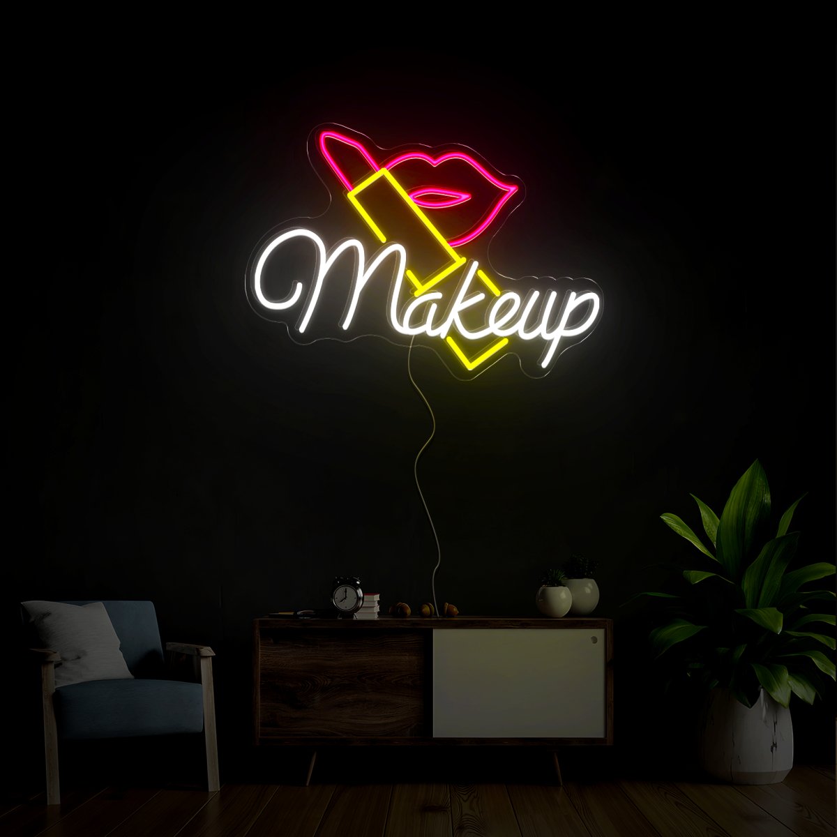 Makeup Lipstick Neon Sign - Reels Custom