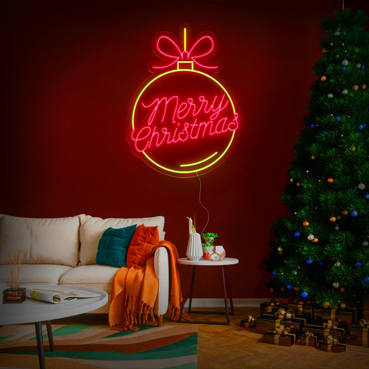 Merry Christmas Ornament Led Neon Sign - Reels Custom