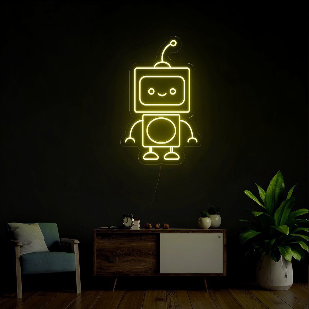 Mini Robot Neon Sign - Reels Custom