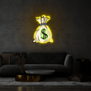 Money Bag Artwork Led Neon Sign - Reels Custom