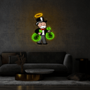 Monopoly Man Money Bag Artwork Led Neon Sign - Reels Custom