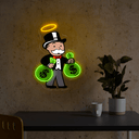 Monopoly Man Money Bag Artwork Led Neon Sign - Reels Custom