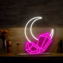 Moon And Crystals Neon Sign - Reels Custom