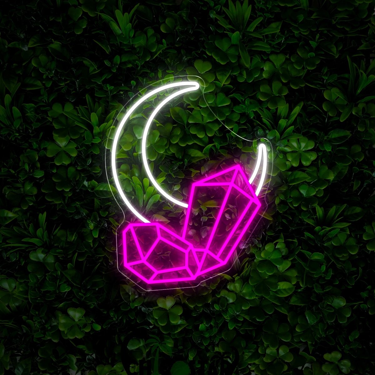 Moon And Crystals Neon Sign - Reels Custom