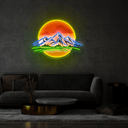 Mountain Sunset Artwork Neon Sign - Reels Custom