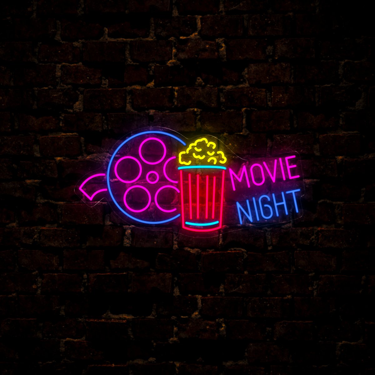 Movie Night Neon Sign - Reels Custom