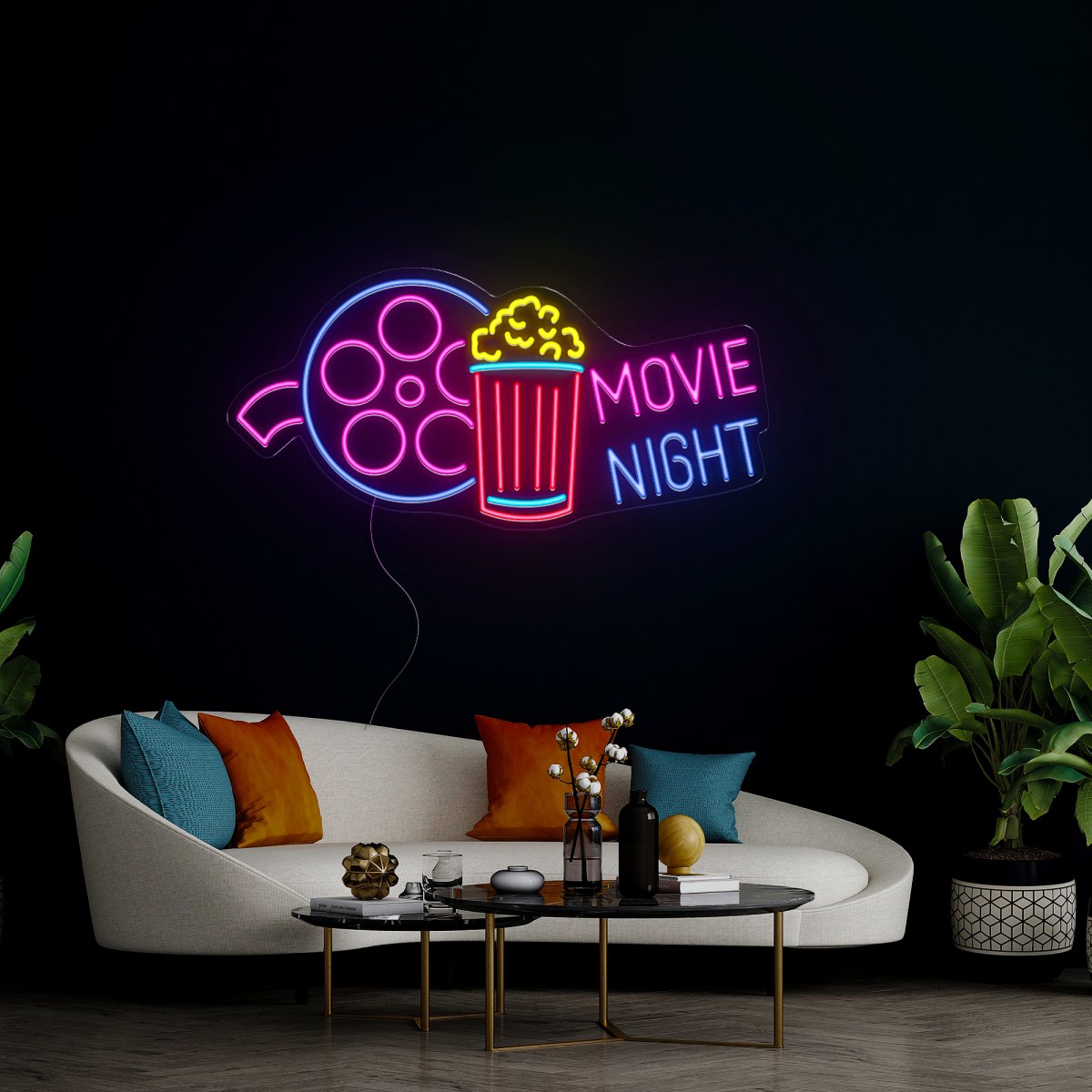 Movie Night Neon Sign - Reels Custom