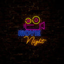 Movie Night Neon Sign - Reels Custom