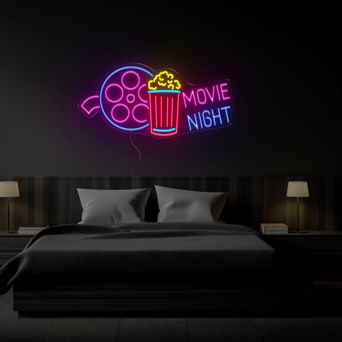 Movie Night Neon Sign - Reels Custom
