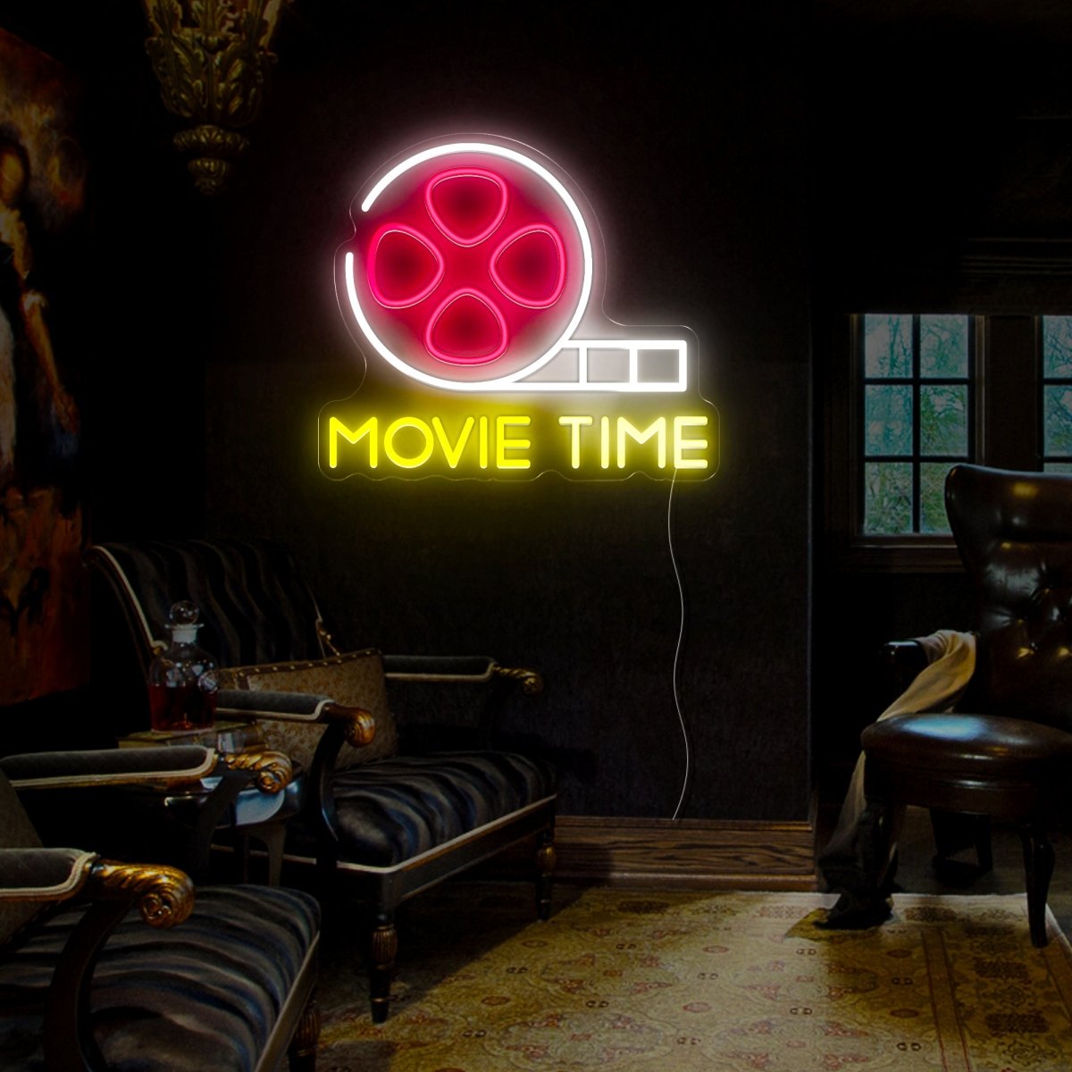 Movie Time Neon Sign - Reels Custom