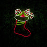 Multicolored Cute Christmas Stocking Neon Sign - Reels Custom