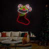Multicolored Cute Christmas Stocking Neon Sign - Reels Custom