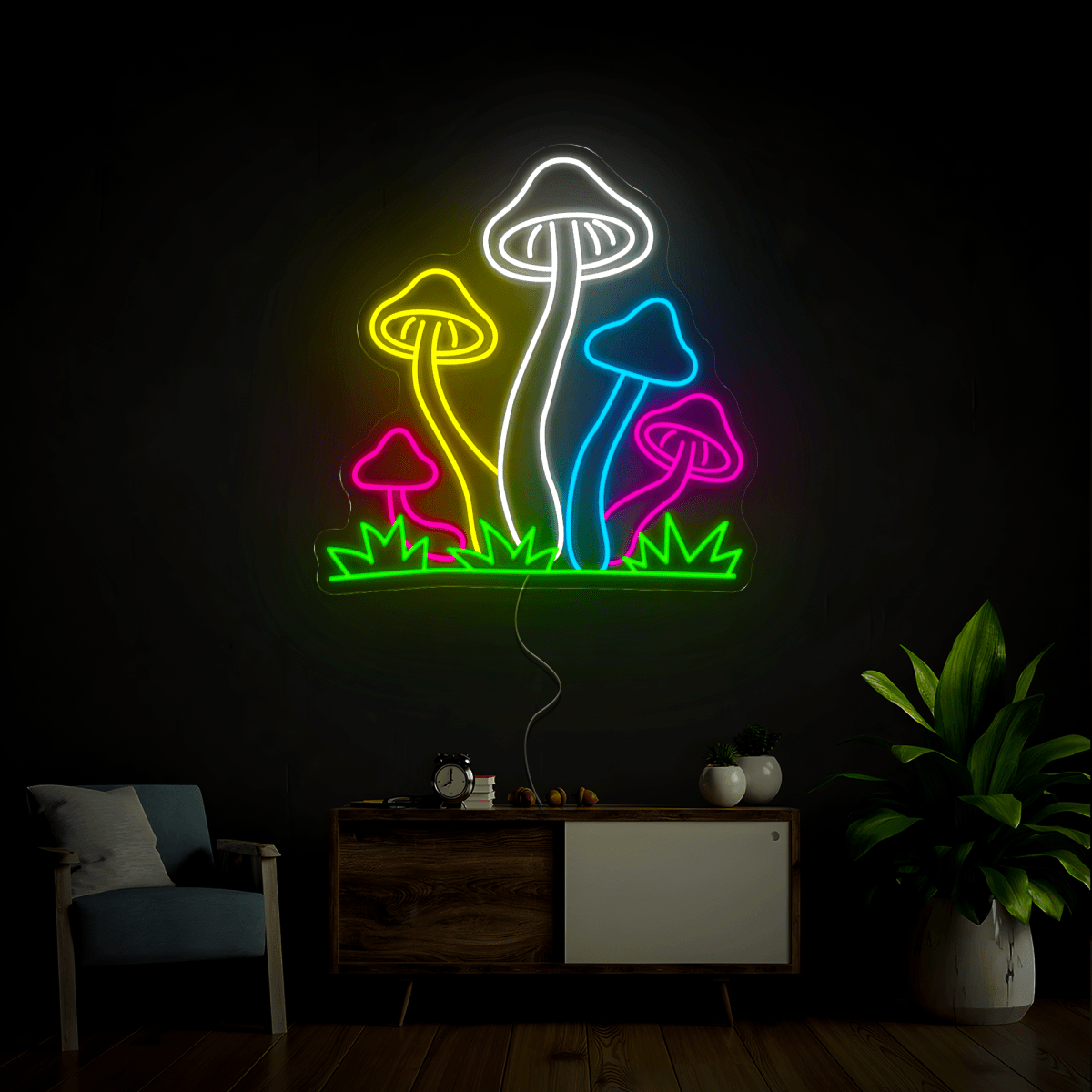 Mushrooms Neon Sign - Reels Custom