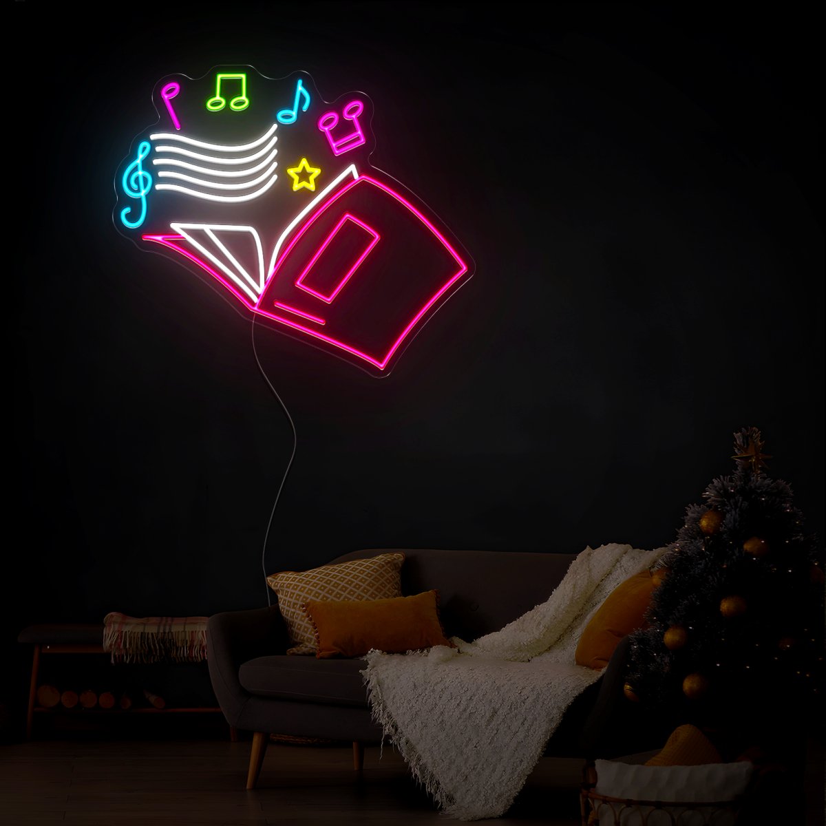 Music Book Led Neon Sign - Reels Custom