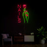 Nail Hand Hold Flowers Beauty Salon Neon Sign - Reels Custom