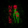 Nail Hand Hold Flowers Beauty Salon Neon Sign - Reels Custom