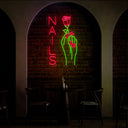 Nail Hand Hold Flowers Beauty Salon Neon Sign - Reels Custom