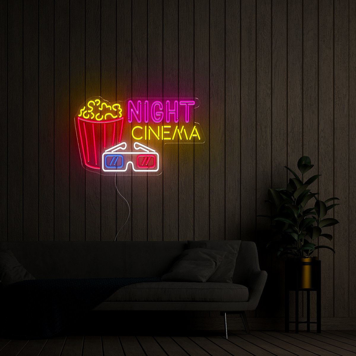 Night Cinema 3D Neon Sign - Reels Custom