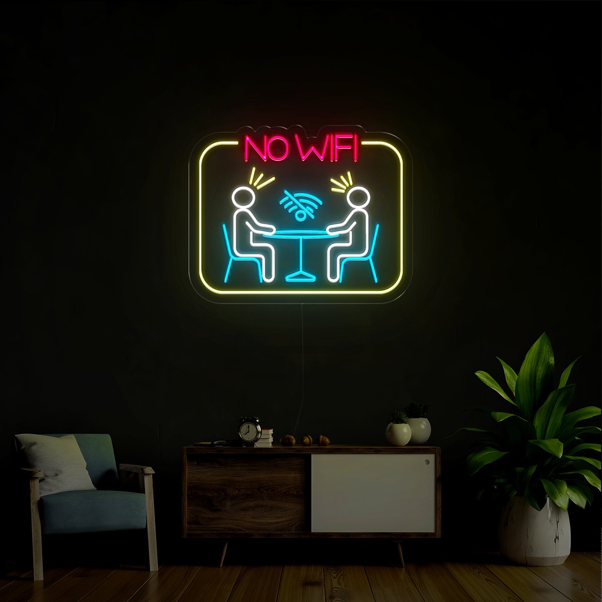 No Wifi Art Neon Sign - Reels Custom