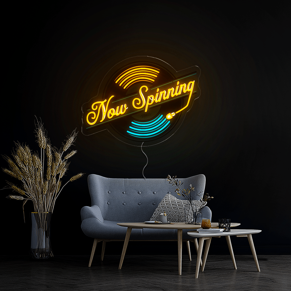 Now Spinning Record Artwork Neon Sign - Reels Custom