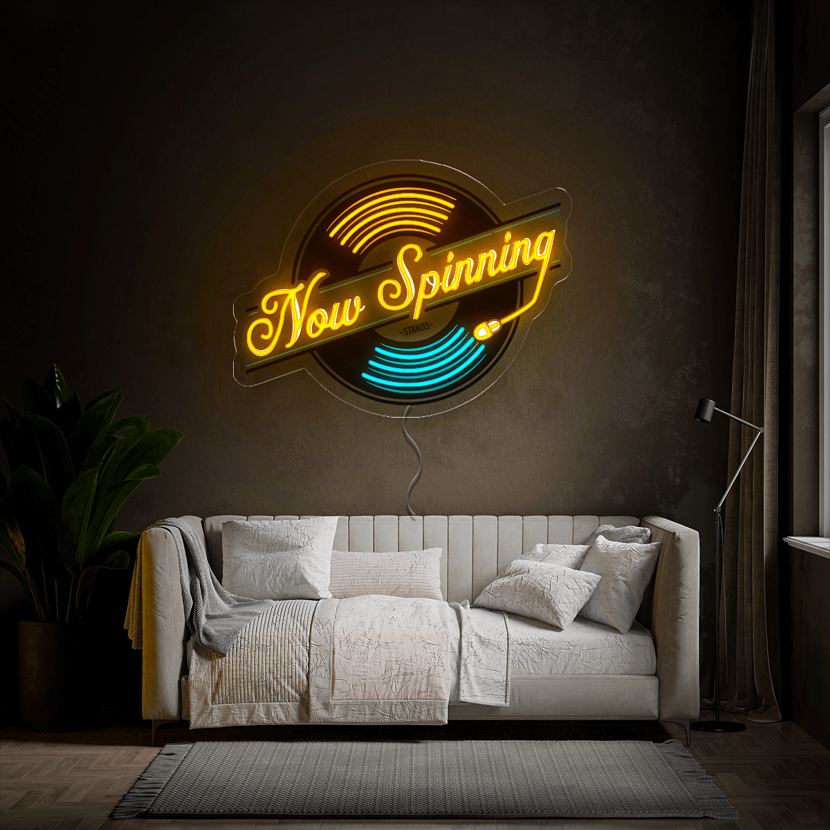 Now Spinning Record Artwork Neon Sign - Reels Custom