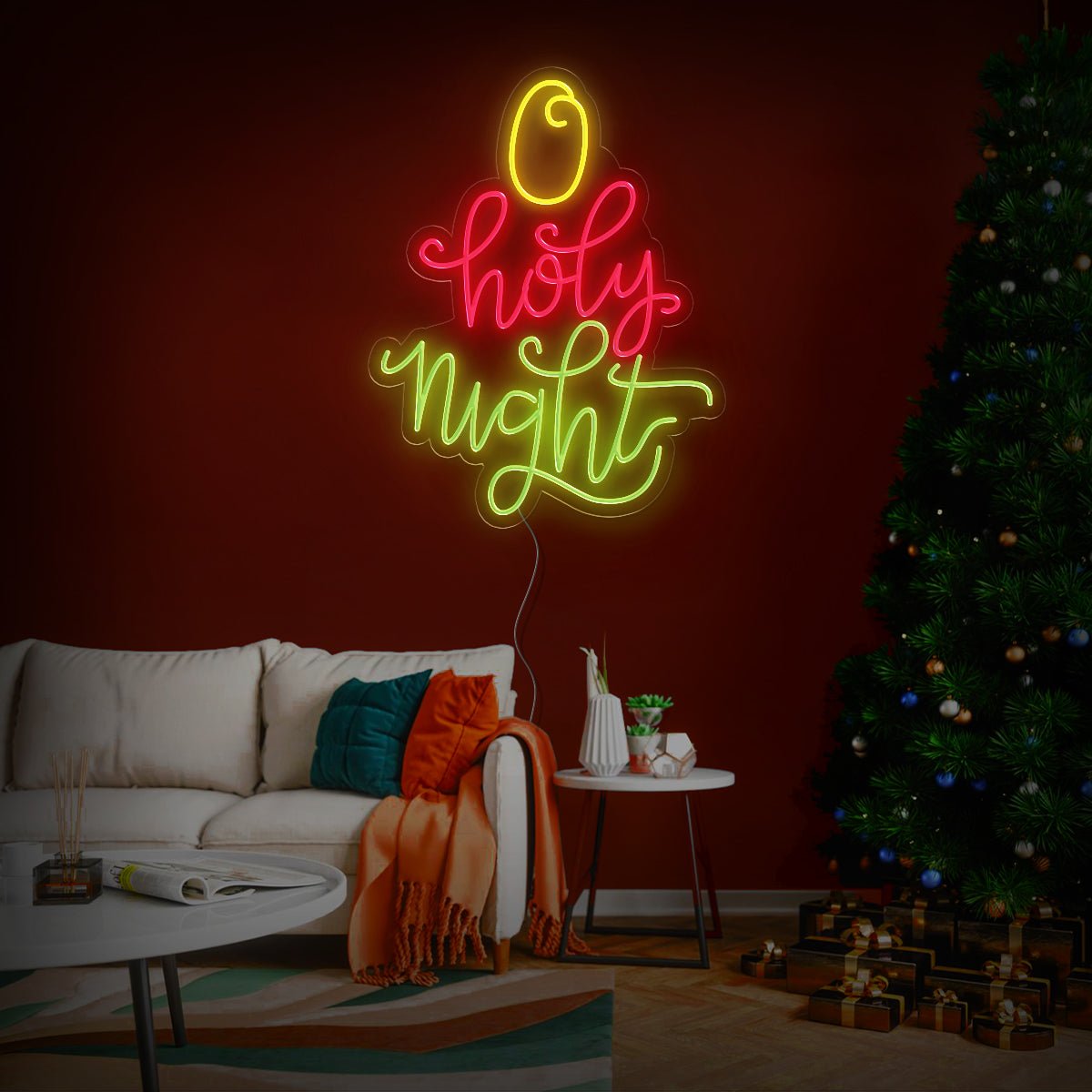 O Holy Night Christmas Led Neon Sign - Reels Custom